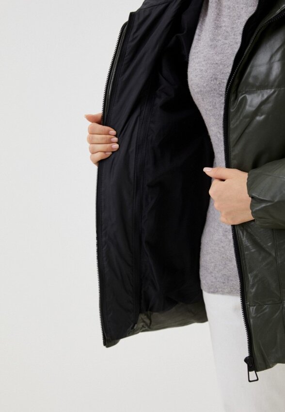 Куртка кожаная утепленная Снежная Королева