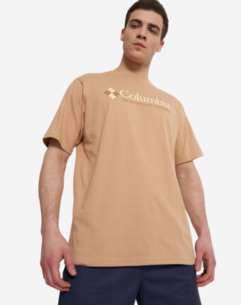 Футболка мужская Columbia CSC Basic Logo Short Sleeve, Бежевый женщинам