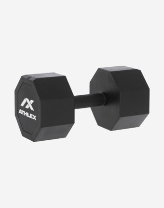 Гантель гексагональная обрезиненная Athlex, 25 кг, Черный женщинам
