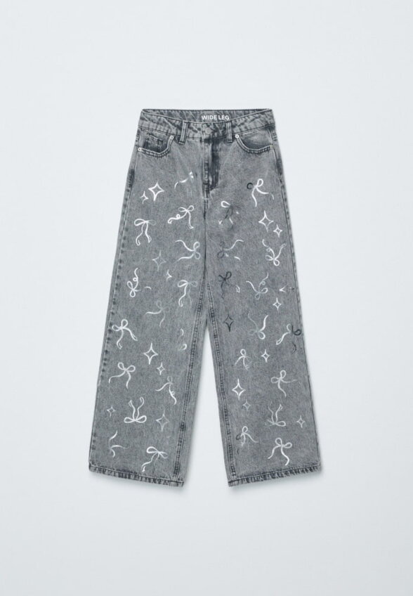 Джинсы WIDE LEG с бантиками для девочек