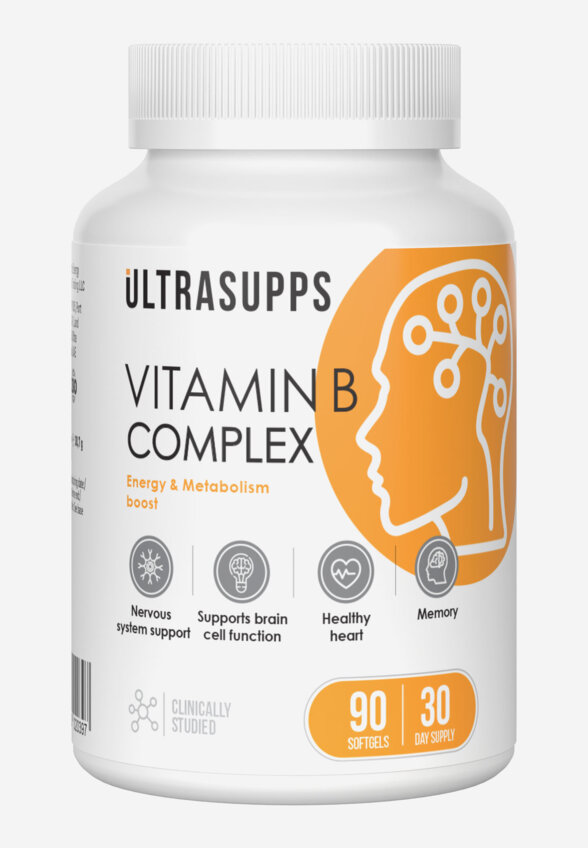 Комплекс витамина В Ultrasupps, 90 шт, Белый