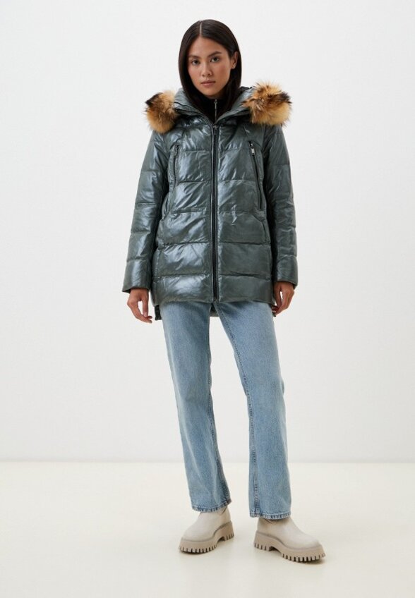 Куртка кожаная утепленная Снежная Королева