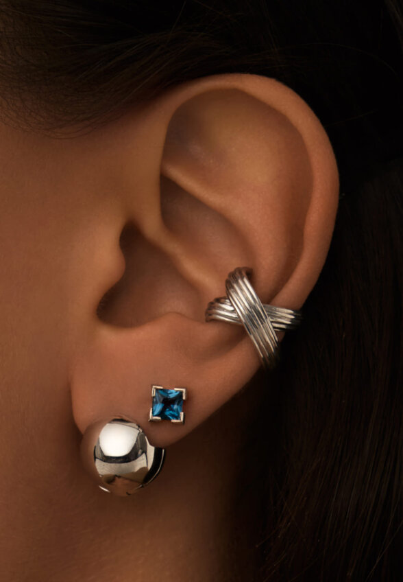 Серьги-шары из серебра MIE