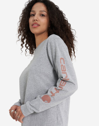 Лонгслив женский Carhartt Workwear Logo, Серый женщинам