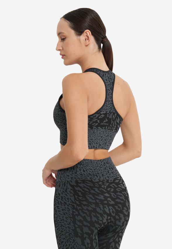 Топ бра спортивный Demix HighFlow Yoga Seamless Longline, Черный