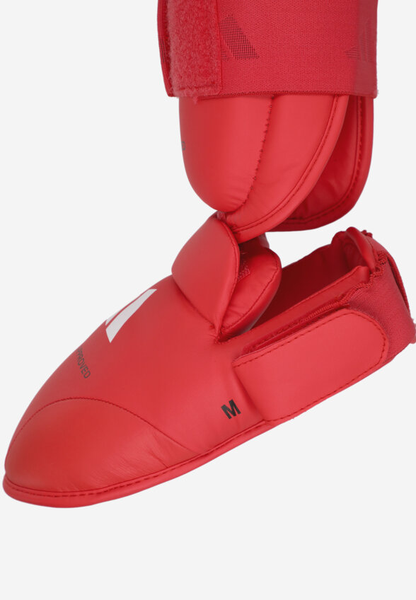 Защита голени и стопы adidas WKF Shin & Removable Foot, Красный