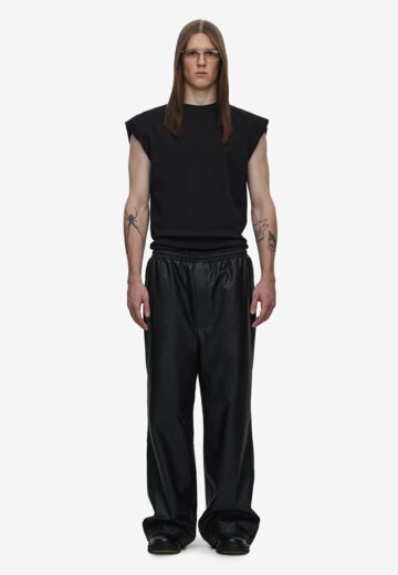 Брюки  Crumpled Faux-Leather Black FABLE