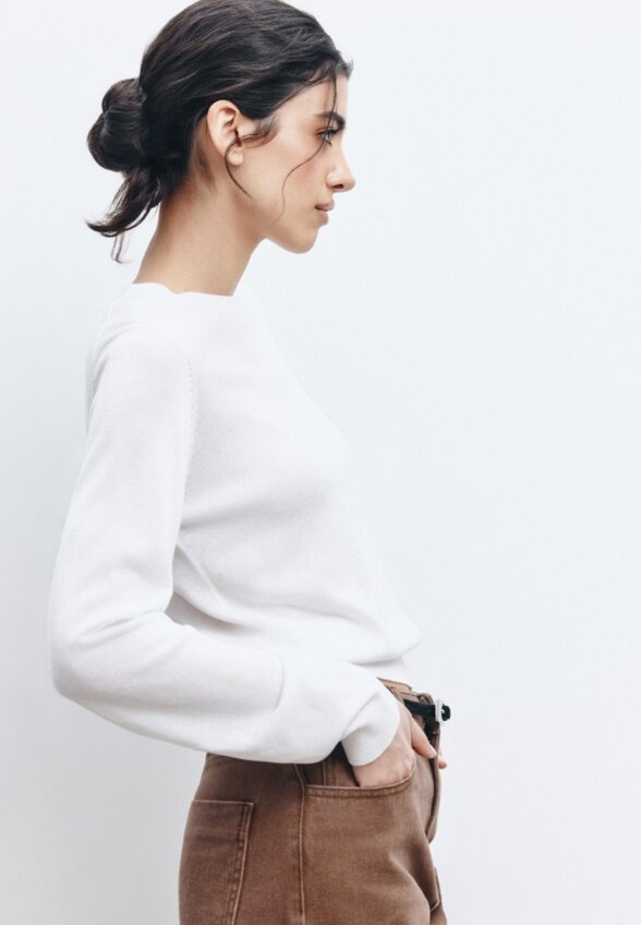 Вязаный джемпер из тенсела и шерсти премиум качества