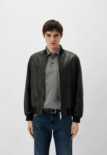 Куртка кожаная утепленная Armani Exchange