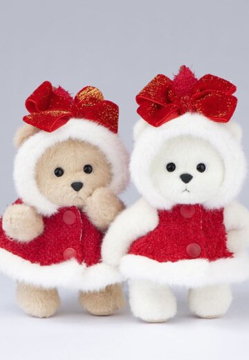 Медведь Lina TeddyTales, XS ,в плаще с бантоом, молочный, брелок, 15 см