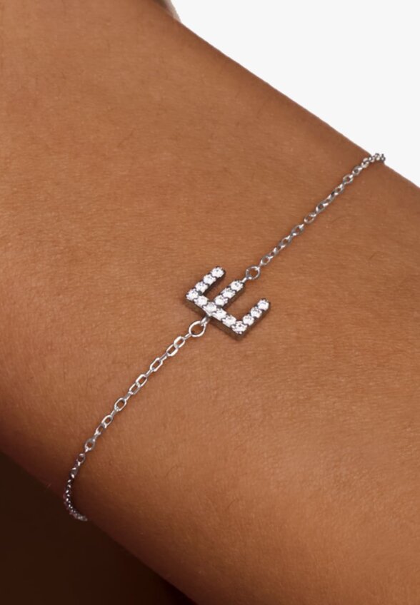 Серебряный браслет с буквой E MIESTILO MIE