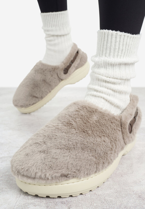 Сабо утепленные женские Crocs Classic, Серый
