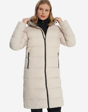 Пальто пуховое женское Jack Wolfskin Frozen Palace, Бежевый женщинам