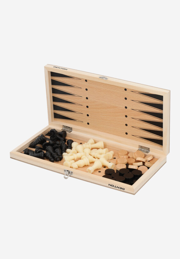 Настольная игра 3 в 1: шахматы, шашки, нарды Denton, Мультицвет