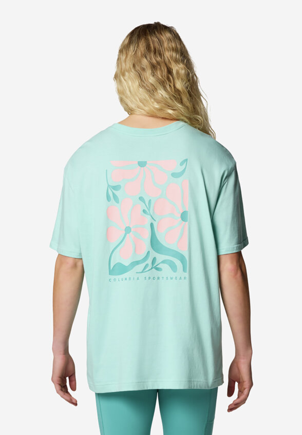 Футболка женская оверсайз Columbia Rolling Bend Graphic Oversized Tee, Голубой