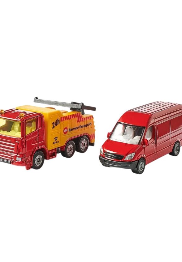 Грузовик-эвакуатор SIKU с микро-автобусом