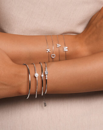 Серебряный браслет с буквой А MIESTILO MIE женщинам