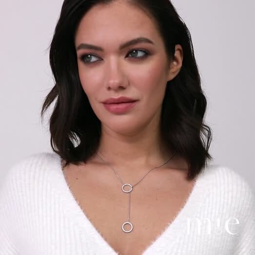 Колье-галстук регулируемый из серебра с кругами MIE