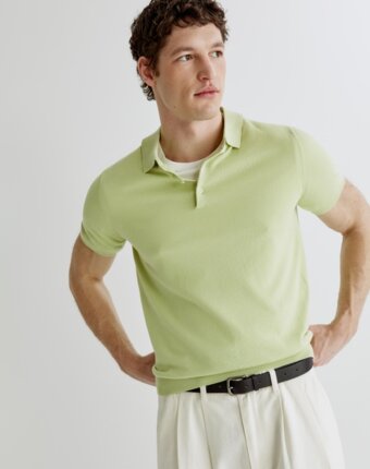 Трикотажное поло с коротким рукавом мужчинам