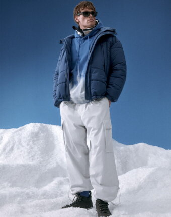 Стеганая утепленная куртка оверсайз мужчинам
