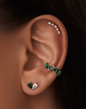 Серебряные серьги с фианитами в огранке груша MIESTILO  MIE женщинам