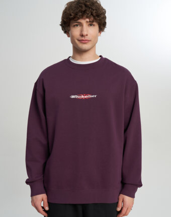 Свитшот мужской оверсайз Quiksilver Mercury Trident Crew, Красный женщинам