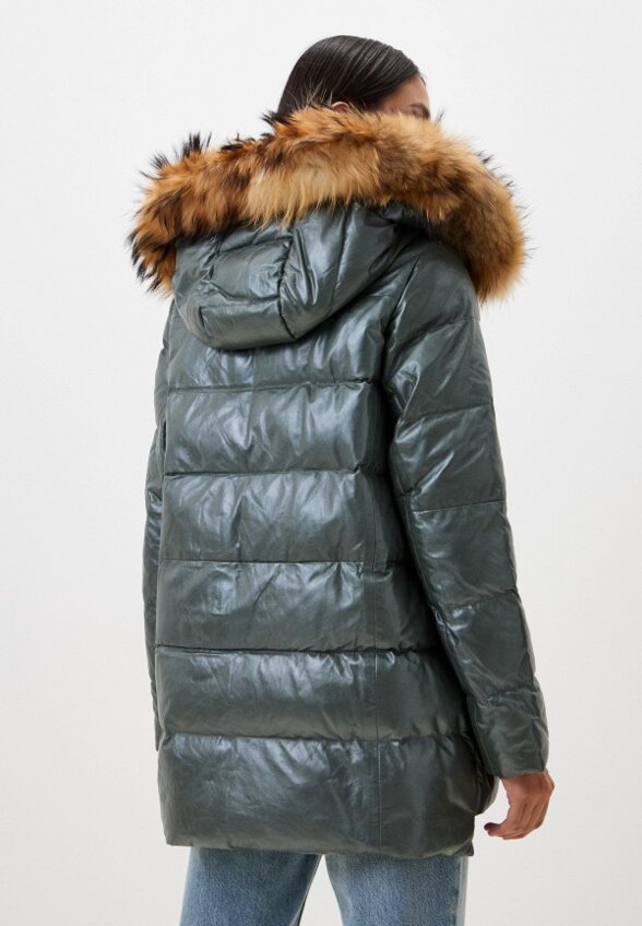 Куртка кожаная утепленная Снежная Королева