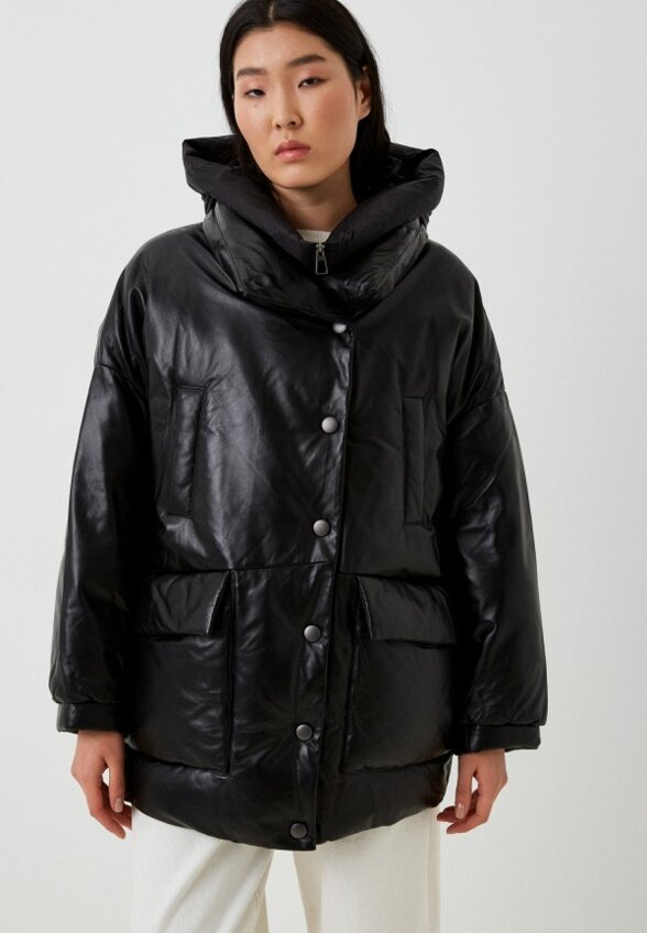 Куртка кожаная утепленная Снежная Королева