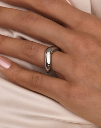 Серебряное кольцо волна гладкое MIESTILO MIE женщинам