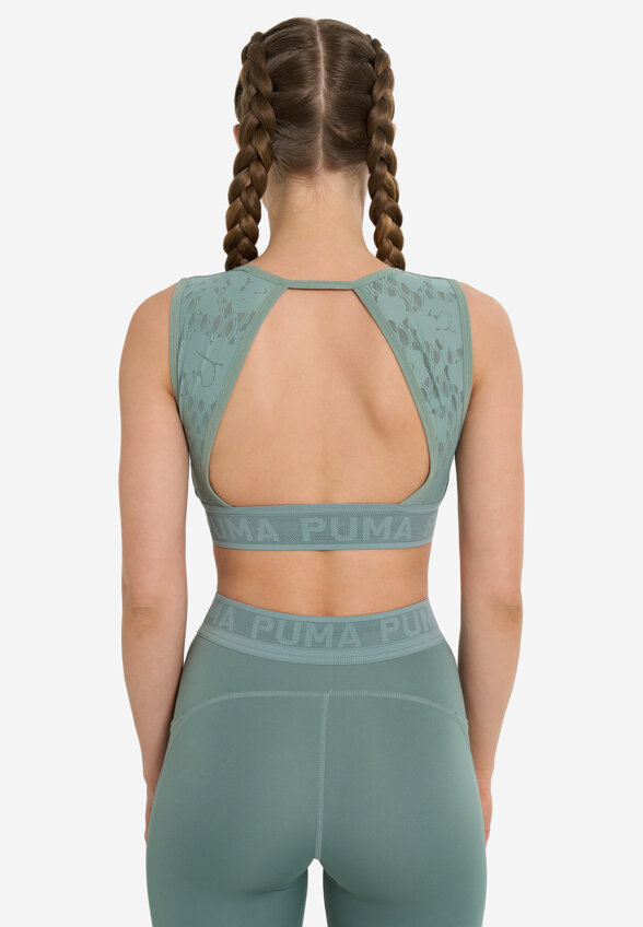 Топ бра спортивный PUMA Move Lace Bra, Зеленый