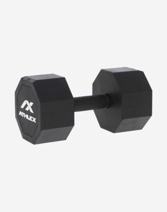 Гантель гексагональная обрезиненная Athlex, 20 кг, Черный женщинам