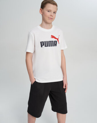 Футболка для мальчиков PUMA Ess 2 Color No.1 Logo, Белый женщинам