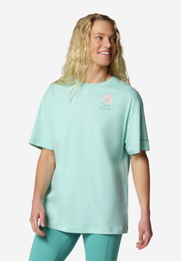 Футболка женская оверсайз Columbia Rolling Bend Graphic Oversized Tee, Голубой