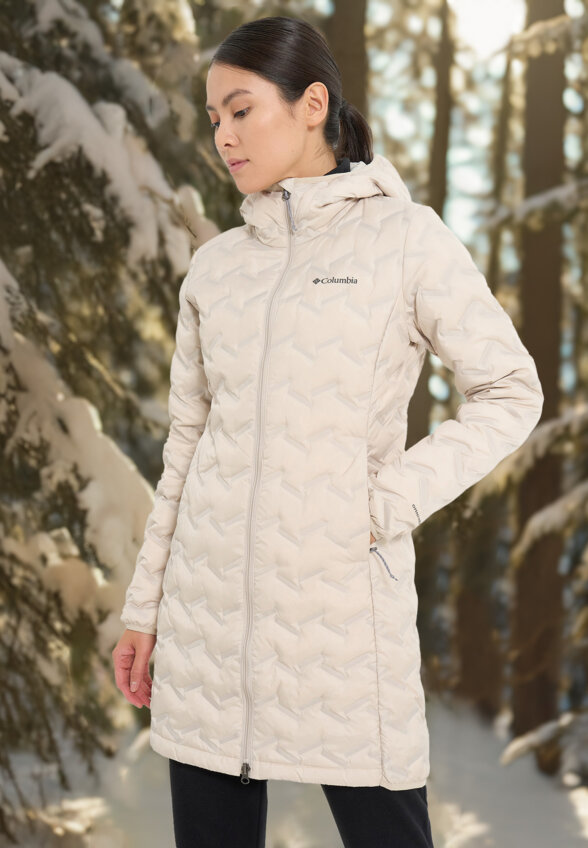 Ультралегкий пуховик женский Columbia Delta Ridge II Long Down Jacket, Бежевый