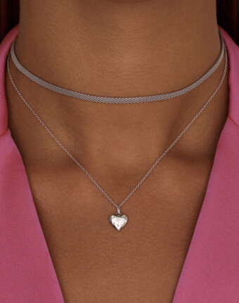 Серебряная подвеска сердце с фианитами MIESTILO MIE женщинам
