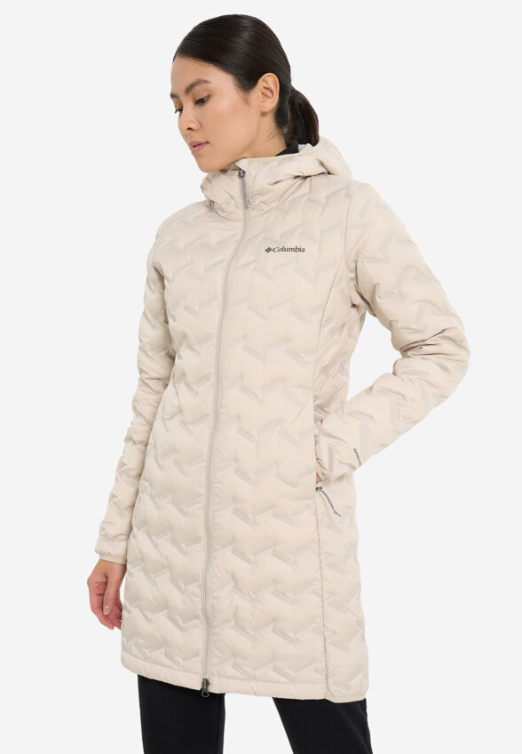 Ультралегкий пуховик женский Columbia Delta Ridge II Long Down Jacket, Бежевый