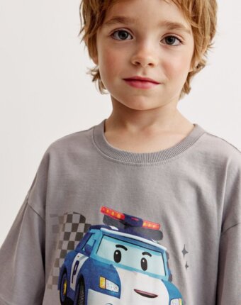 Футболка оверсайз для мальчиков из коллекции SELA × Robocar Poli детям