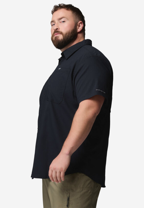Рубашка с коротким рукавом мужская Columbia Silver Ridge Utility II SS, Plus Size, Черный