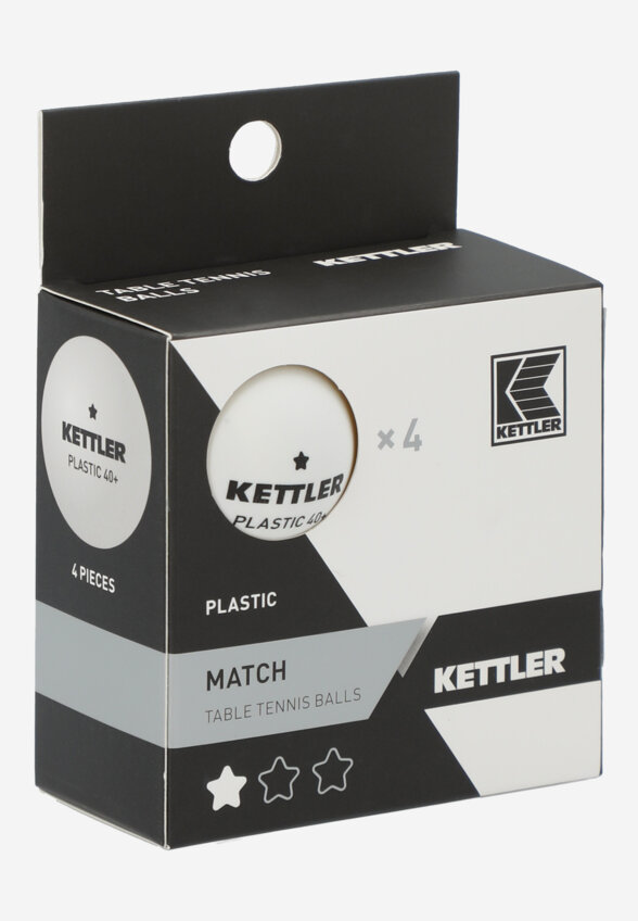 Набор мячей для настольного тенниса KETTLER 1*, 4 шт., Белый