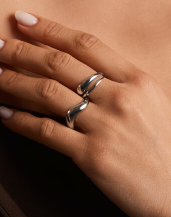 Серебряное кольцо волна гладкое MIESTILO MIE женщинам