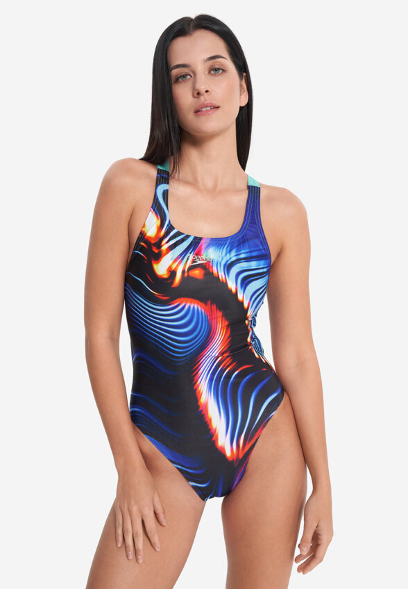 Купальник слитный женский Speedo Alov Digi, Мультицвет