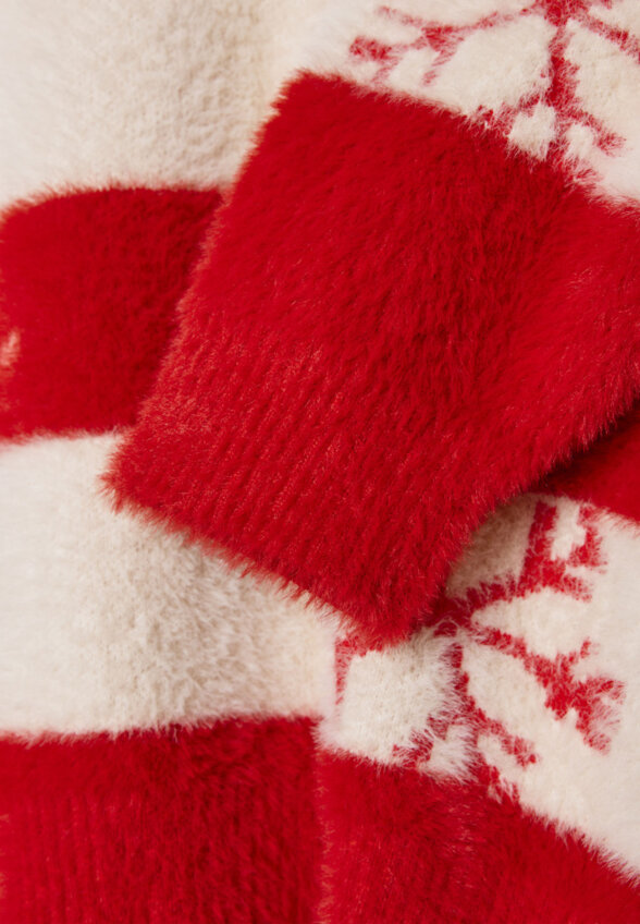 Пушистый джемпер с принтом детский