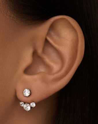 Серебряные серьги-джекеты с фианитами MIESTILO  MIE женщинам