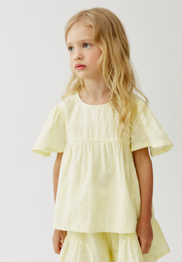 Хлопковая блузка с вышивкой для девочек