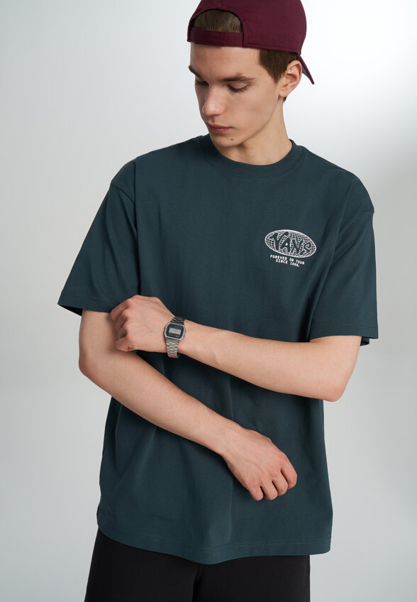 Футболка мужская Vans World Tour Loose SS, Зеленый