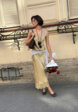 Атласное платье миди с кружевом по низу1  - превью