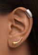 Серебряные серьги-клаймберы в покрытии желтое золото MIE2  - превью