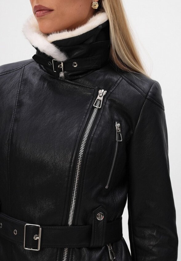 Куртка кожаная утепленная Grafinia