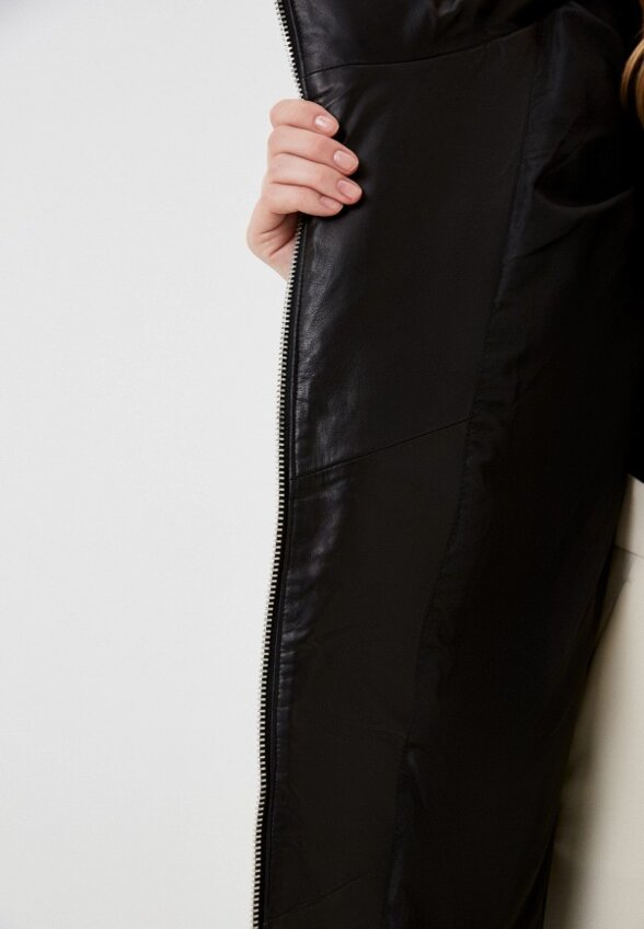 Куртка кожаная утепленная Снежная Королева