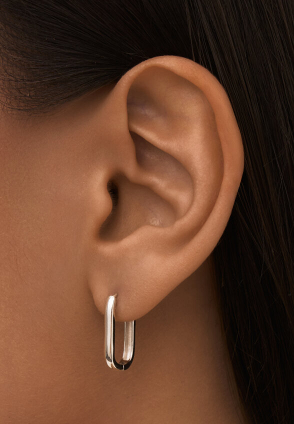 Базовые серьги из серебра MIE